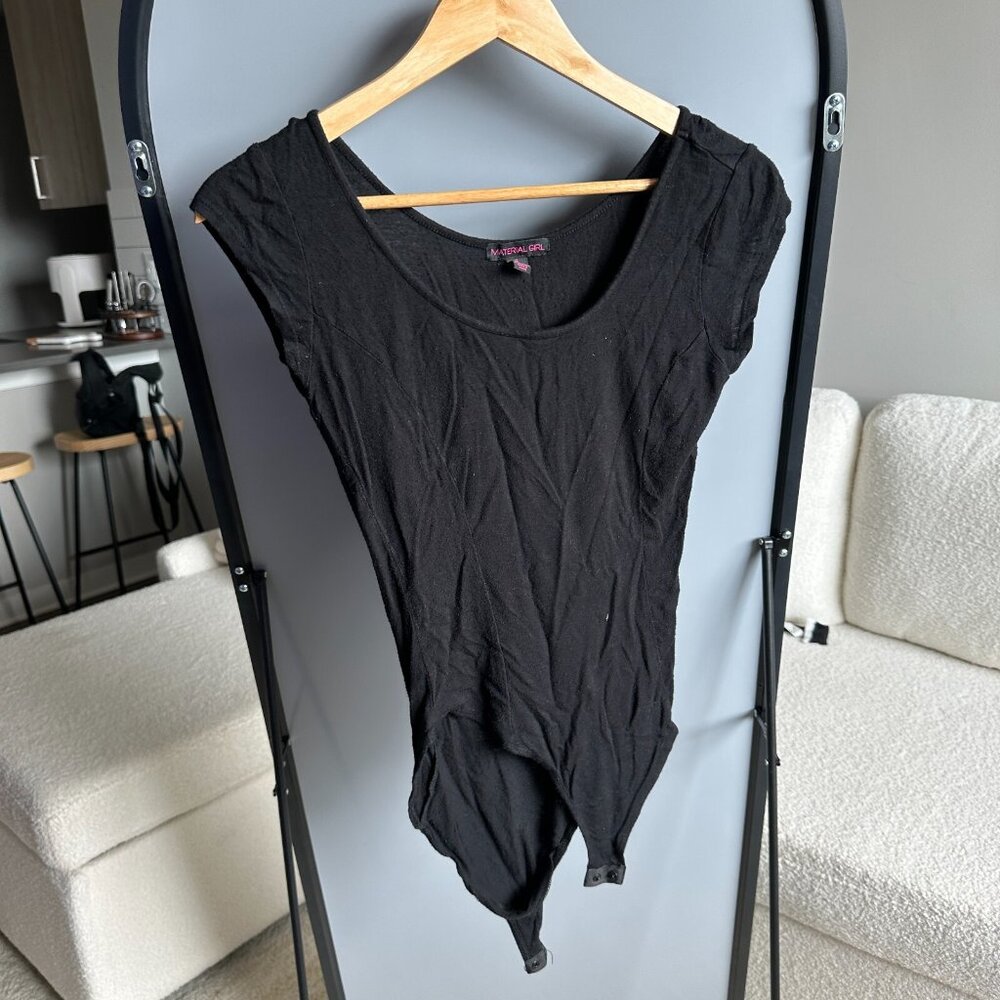 Material Girl Women's Black Bodysuit Size S – Stylish & Versatile Top